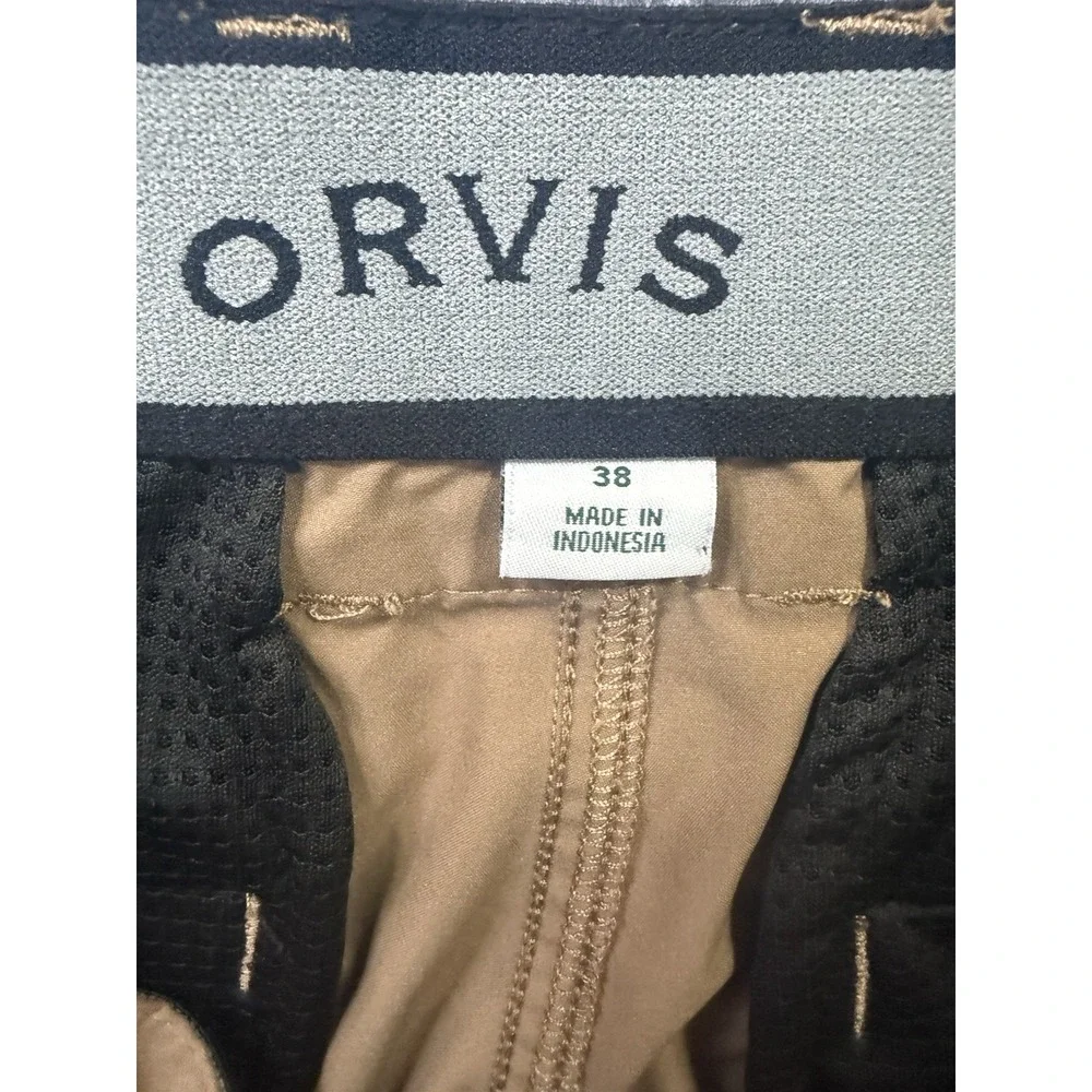 Orvis Men's Khaki Lightweight Performance Hiking Shorts Size 38